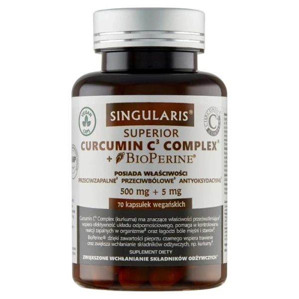 Singularis Superior, Curcumin C3 Complex + Bioperine, 70 kapsułek
