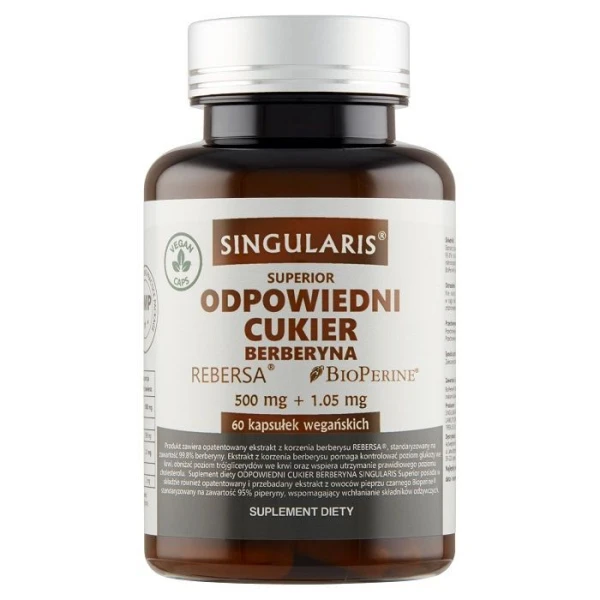 Singularis Superior, Odpowiedni Cukier Berberyna, 60 kapsułek