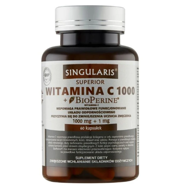 Singularis Superior, Witamina C 1000 + Bioperine, 60 kapsułek