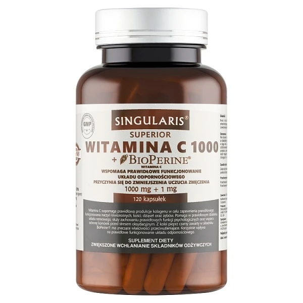 Singularis Superior, Witamina C 1000 + BioPerine, 120 kapsułek