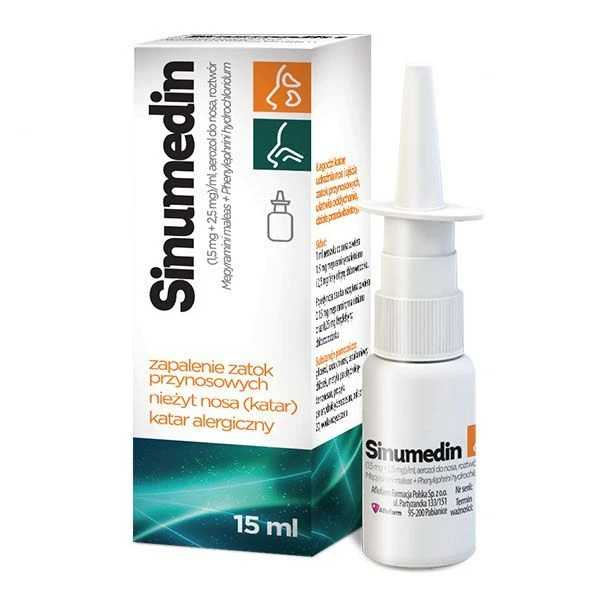 Sinumedin (2,5mg+1,5mg)/ml, aerozol do nosa, 15ml