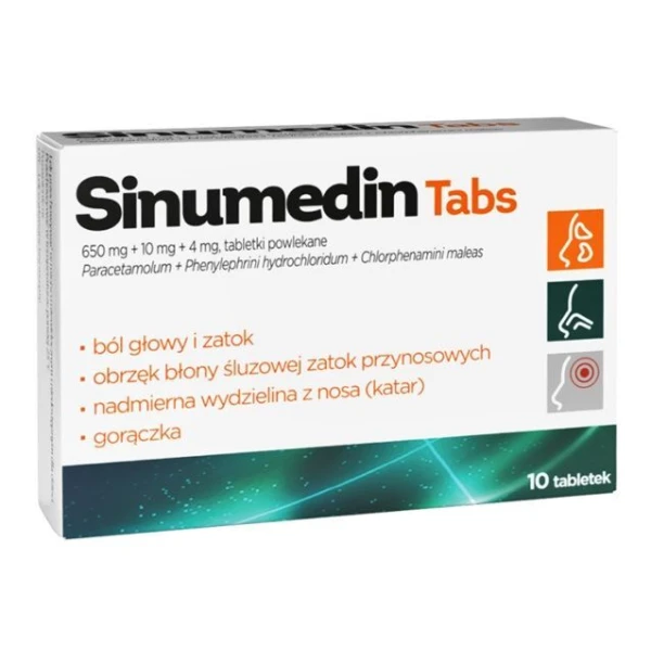 Sinumedin Tabs (650mg+10mg+4mg), 10 tabletek