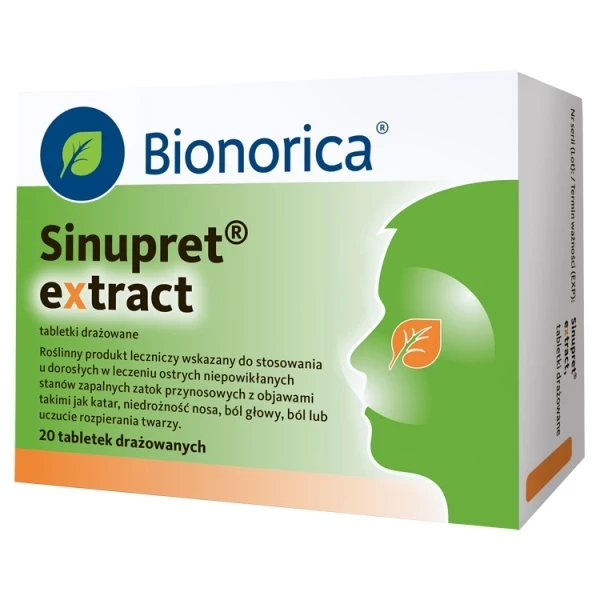 Sinupret extract, lek złożony, 20 tabletek
