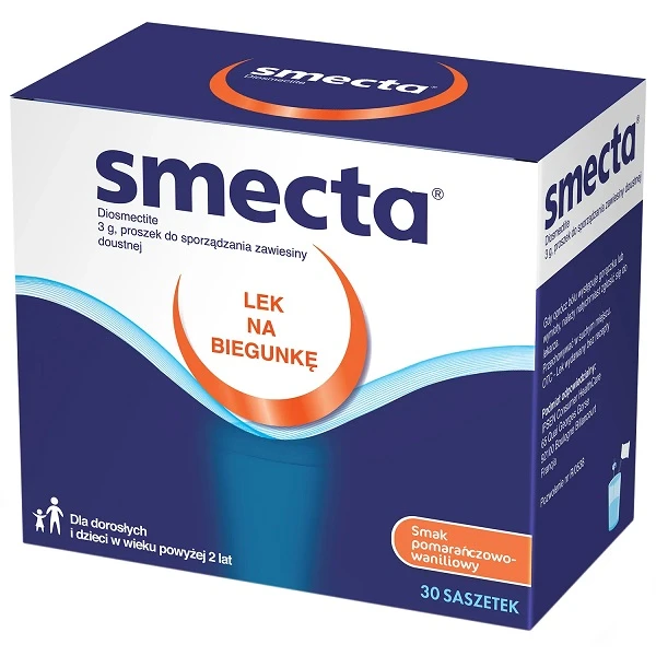 Smecta 3g, smak pomarańczowo-waniliowy, proszek, 30 saszetek