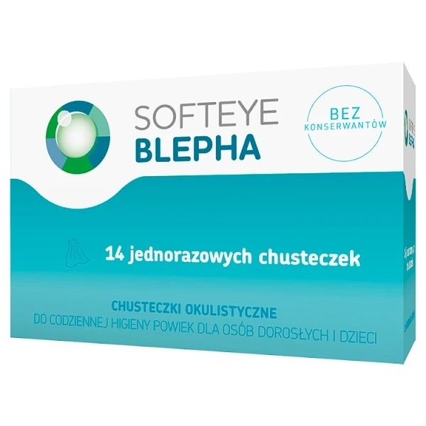 Softeye Blepha, chusteczki okulistyczne, 14 sztuk