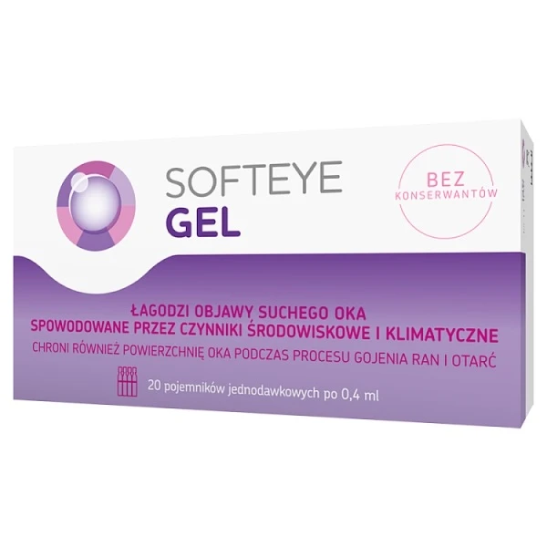 Softeye Gel, żel do oczu, 20 minimsów po 0,4ml