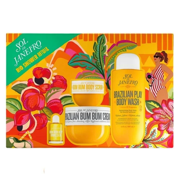 Sol De Janeiro, żel pod prysznic, 385ml + peeling do ciała, 75ml + krem na pośladki, 240ml + olejek do ciała, 12ml
