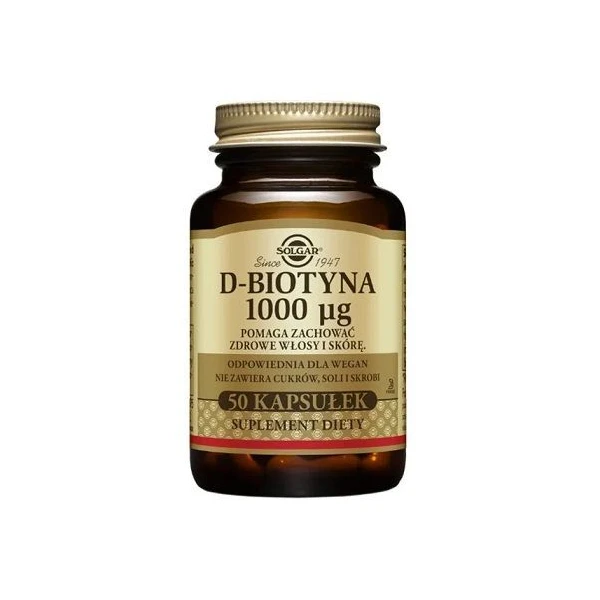 Solgar D-biotyna 1000mcg, 50 kapsułek
