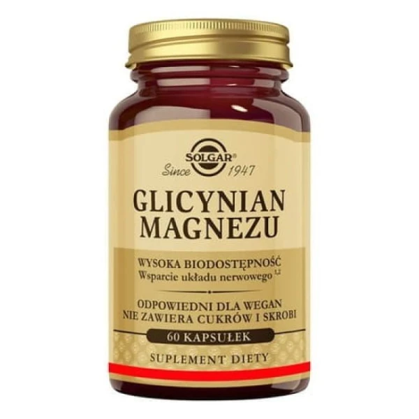 Solgar Glicynian Magnezu, 60 kapsułek
