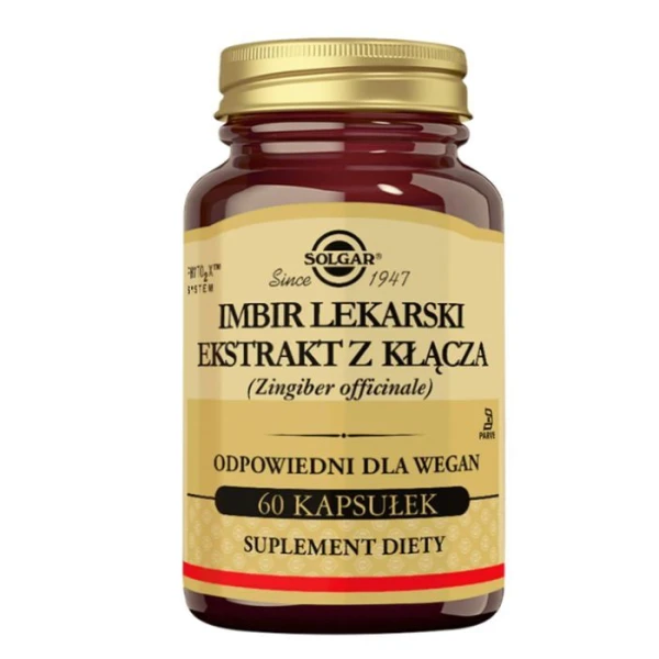 Solgar Imbir lekarski, 60 kapsułek
