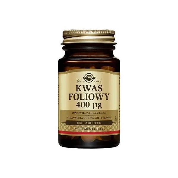 Solgar Kwas Foliowy 400mcg, 100 tabletek