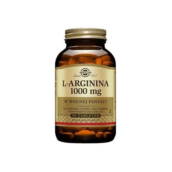 Solgar L-arginina 1000mg, 90 tabletek