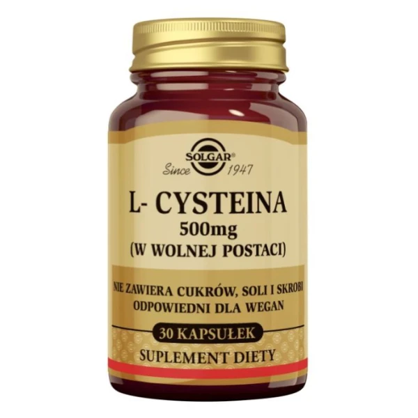 Solgar L-Cysteina 500 mg, 30 kapsułek roślinnych