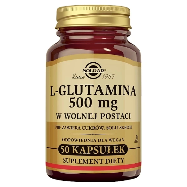 Solgar L-glutamina 500mg, 50 kapsułek