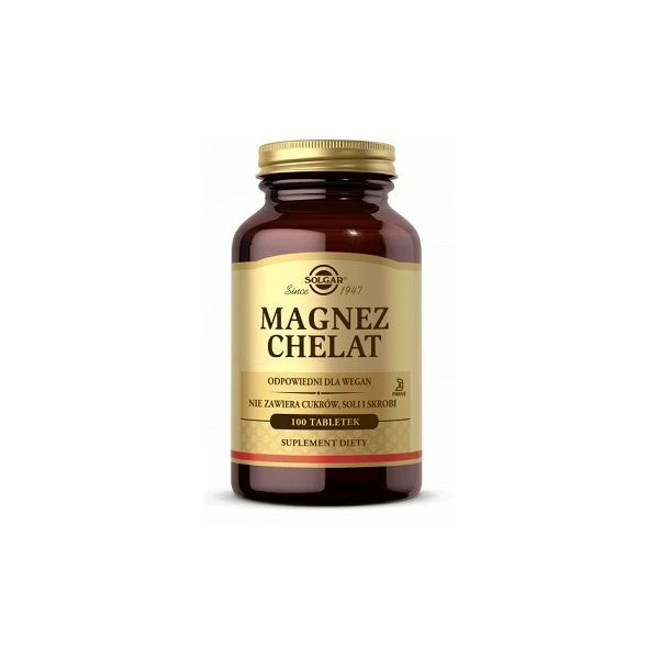 Solgar Magnez Chelat, 100 tabletek