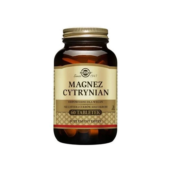 Solgar Magnez Cytrynian, 60 tabletek