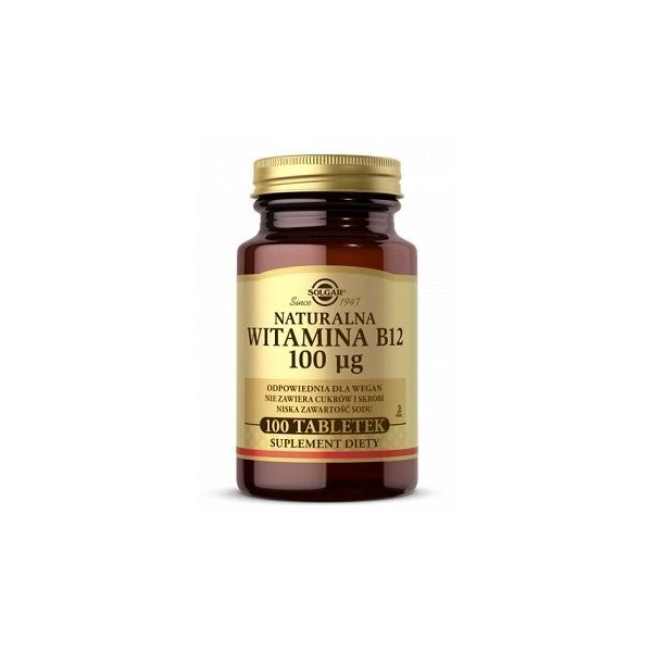 Solgar Naturalna Witamina B12 100mcg, 100 tabletek