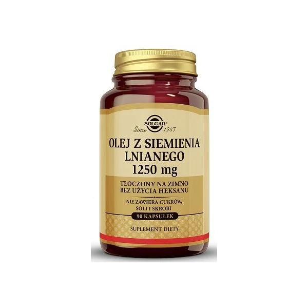 Solgar Olej z siemienia lnianego 1250mg, 90 kapsułek