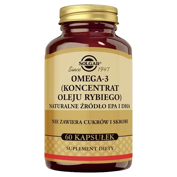 Solgar Omega-3 Naturalne Źródło EPA i DHA, koncentrat oleju rybiego, 60 kapsułek