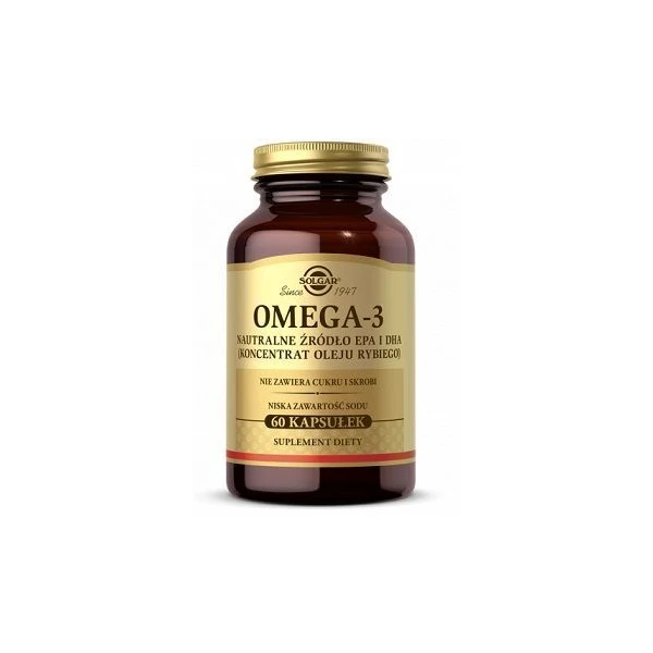 Solgar Omega-3 Naturalne Źródło EPA i DHA, koncentrat oleju rybiego, 60 kapsułek