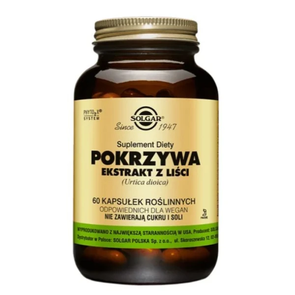Solgar Pokrzywa Ekstrakt z liści, 60 kapsułek