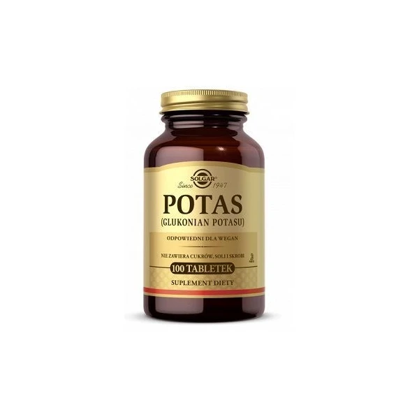 [DATA - 2026-11-30] Solgar Potas (glukonian potasu), 100 tabletek