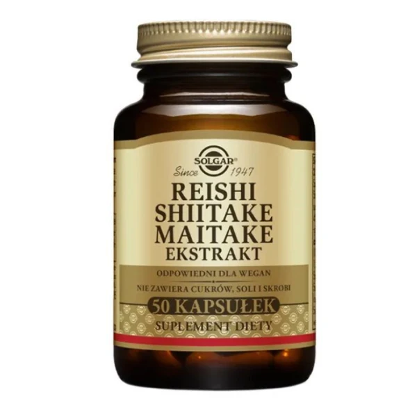 Solgar Reishi, Shiitake, Maitake Ekstrakt, 50 kapsułek
