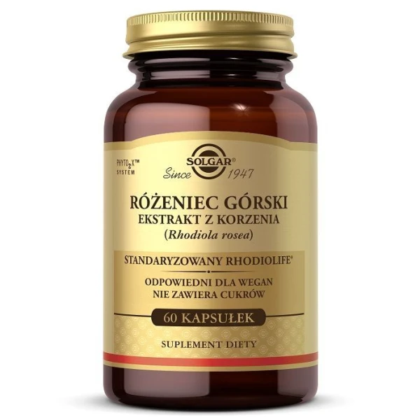 Solgar Różeniec Górski, ekstrakt z korzenia, 60 kapsułek
