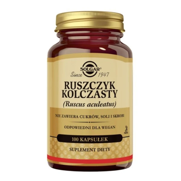 Solgar Ruszczyk kolczasty, 100 kapsułek