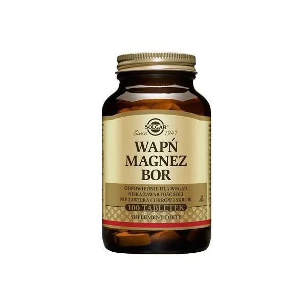Solgar Wapń Magnez Bor, 100 tabletek