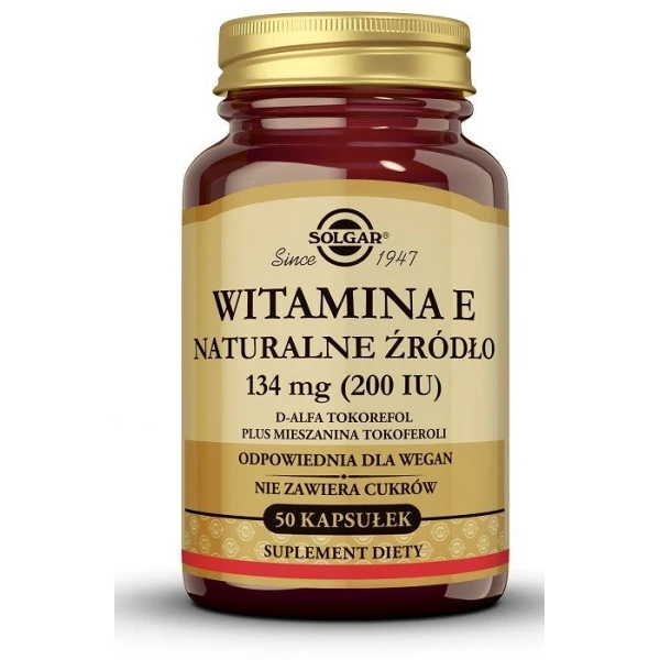 Solgar Witamina E 200IU, 50 kapsułek