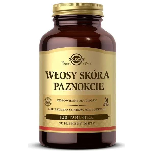 Solgar Włosy Skóra Paznokcie, 120 tabletek