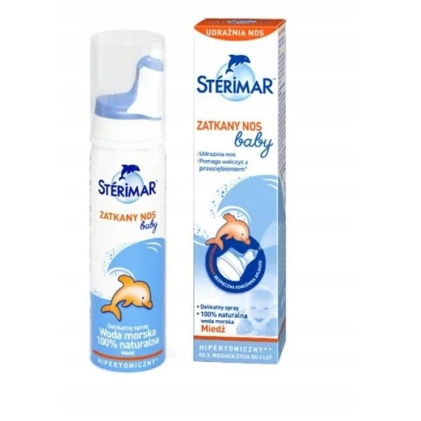 Sterimar Baby Zatkany Nos, spray do nosa hipertoniczny, od 3 miesiąca życia, 50ml
