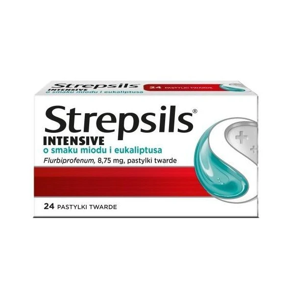 Strepsils Intensive 8,75mg, smak miodu i eukaliptusa, 24 pastylki do ssania
