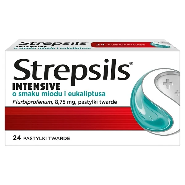 Strepsils Intensive 8,75mg, smak miodu i eukaliptusa, 24 pastylki do ssania