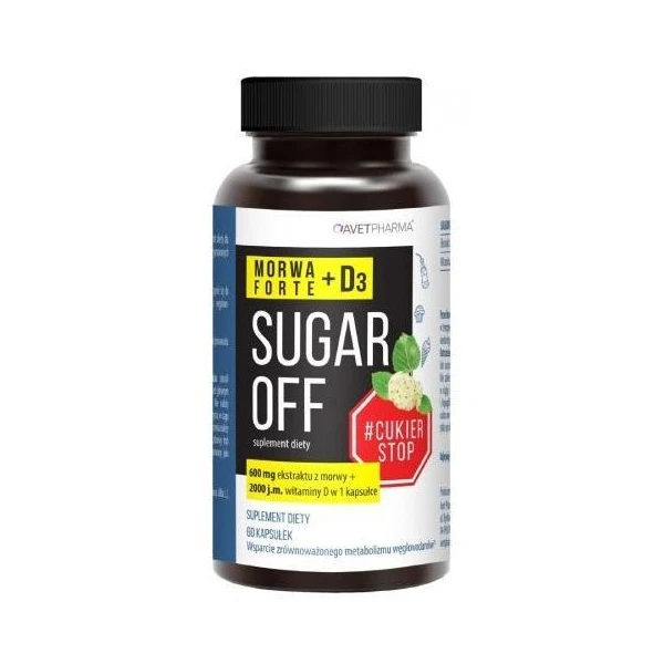 Sugar Off Morwa Forte + witamina D3, 60 kapsułek
