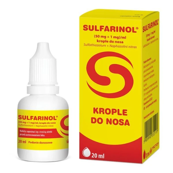 Sulfarinol 50mg + 1mg/ml, krople do nosa, 20ml