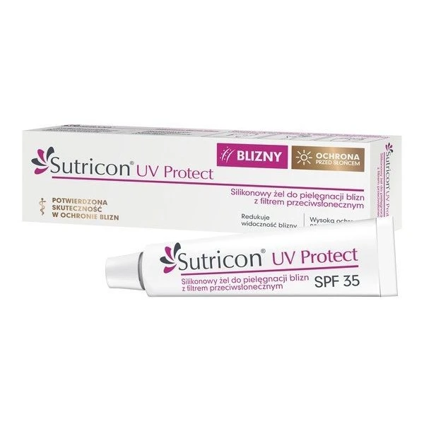 Sutricon UV Protect SPF35, silikonowy żel na blizny, 15ml