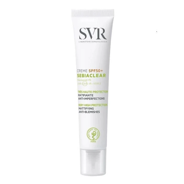 SVR Sebiaclear Creme, krem SPF 50+ dla wrażliwej cery mieszanej i tłustej, skłonnej do trądziku, 40ml