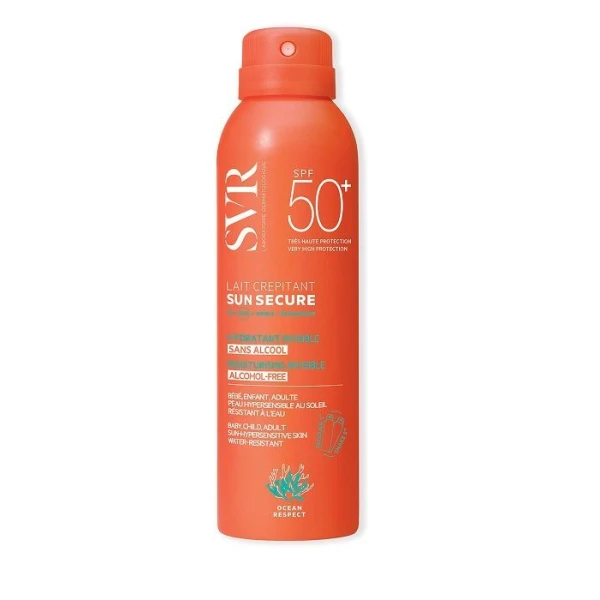 SVR Sun Secure Lait Crepitant, mleczko ochronne do skóry wrażliwej SPF 50+, spray, 200ml