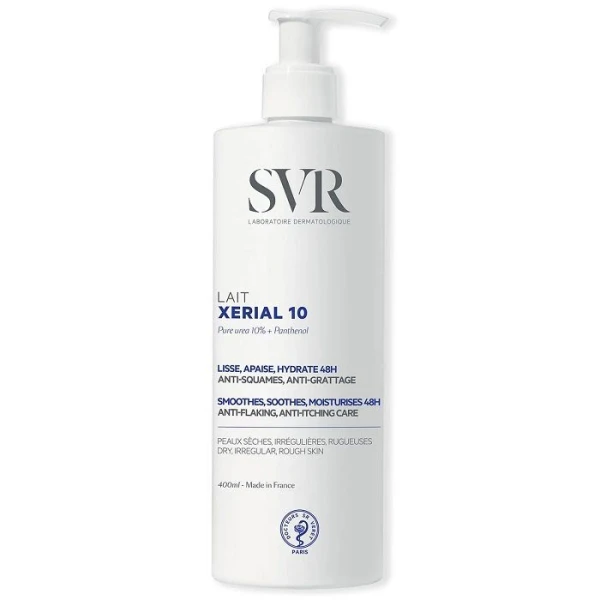 SVR Xerial 10 Lait, mleczko nawilżające eliminujące zrogowacenia, dla skóry suchej, szorstkiej i łuszczącej się, 400ml