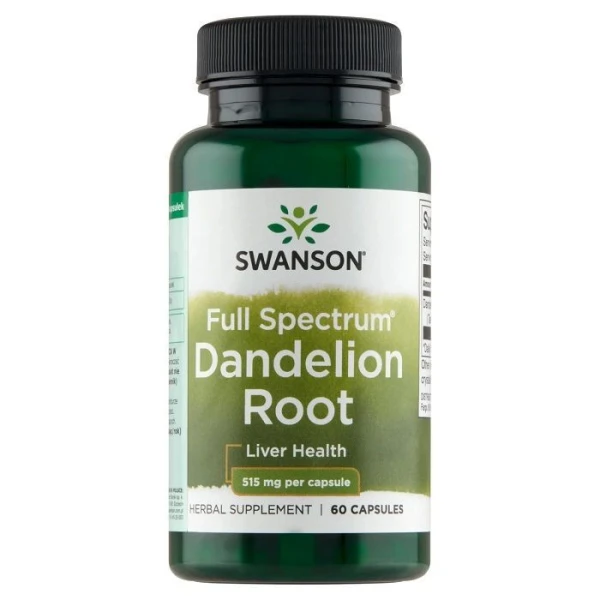 Swanson, Full Spectrum Dandelion Root, mniszek lekarski, 60 kapsułek