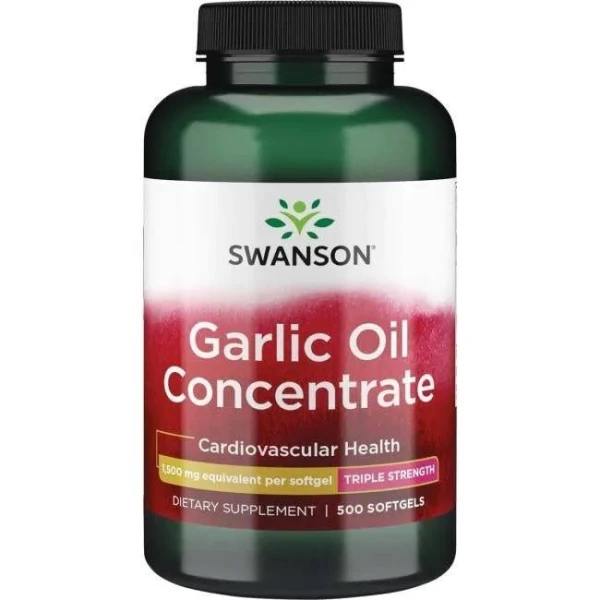 Swanson, Garlic Oil Concentrate, olej z czosnku, 500 kapsułek