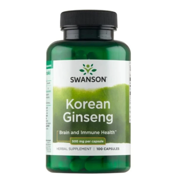 Swanson, Korean Ginseng, żeń-szeń koreański, 100 kapsułek