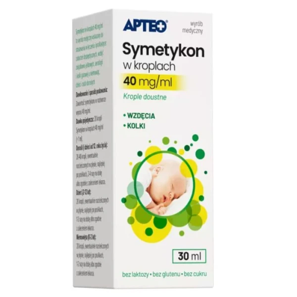 Symetykon w kroplach 40mg/ml, Apteo, krople doustne, od urodzenia, 30ml