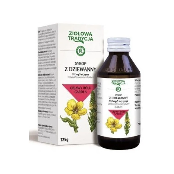 Syrop z dziewanny 952mg/5ml, Ziołowa Tradycja, syrop, 125g