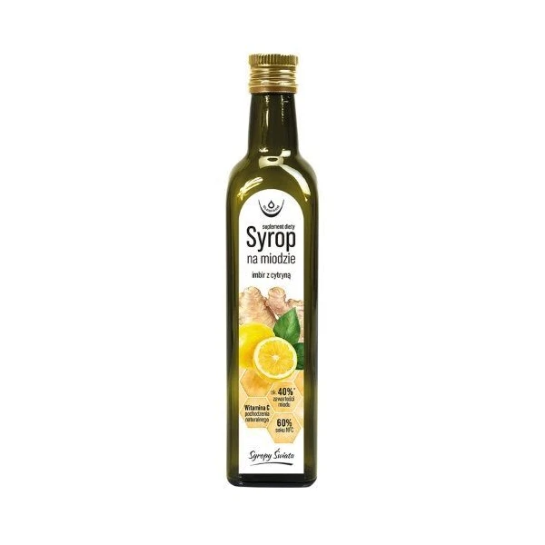 [DATA - 2026-11-30] Syropy Świata, syrop na bazie miodu, imbir z cytryną, 250ml