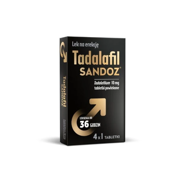 Tadalafil Sandoz 10mg, 4 tabletki