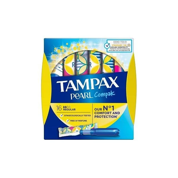 Tampax Compak Pearl, tampony higieniczne, Regular, 16 sztuk