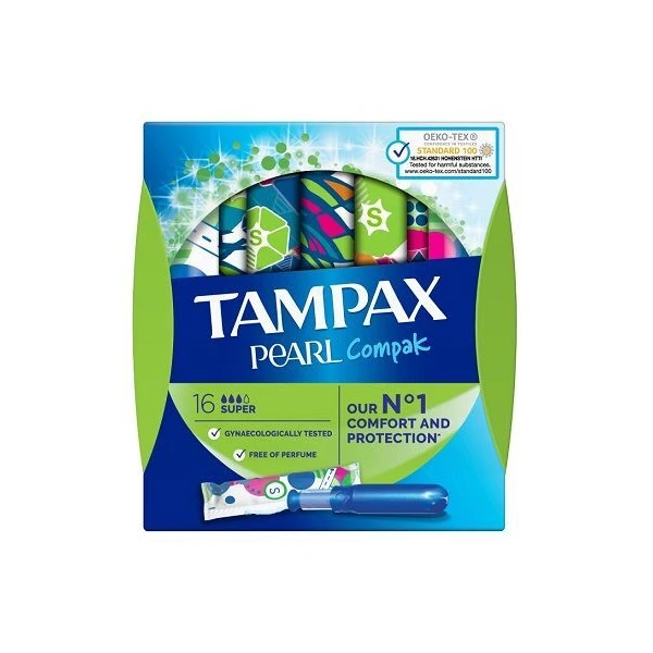 Tampax Compak Pearl, tampony higieniczne, Super, 16 sztuk